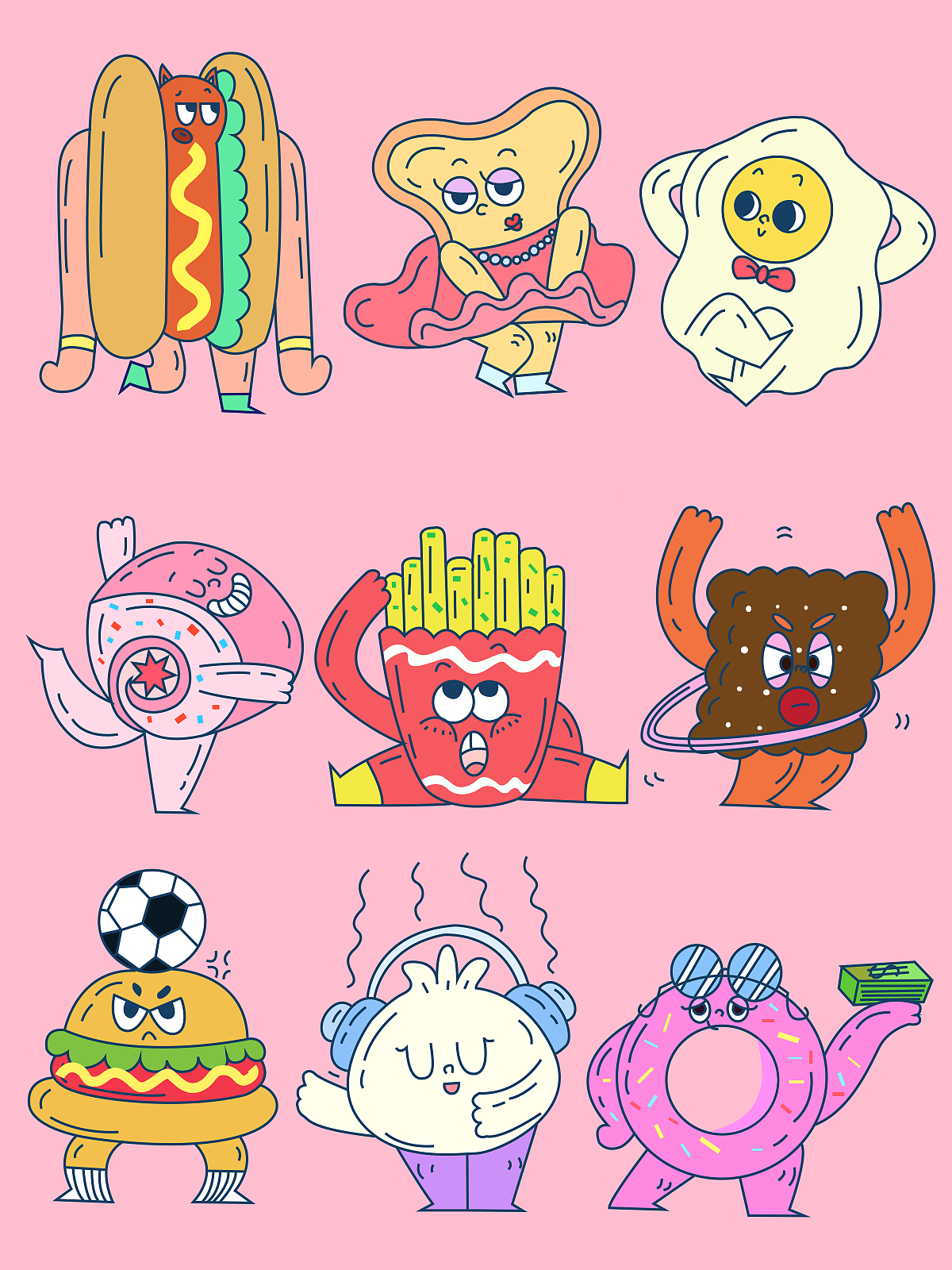 原创手绘doodle贴纸