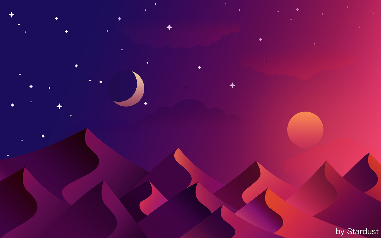 渐变练习 沙漠星辰