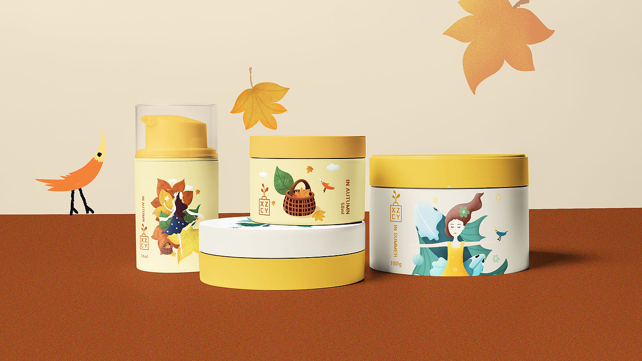 化妆品LOGO及包装设计 | 插画 手绘 清新