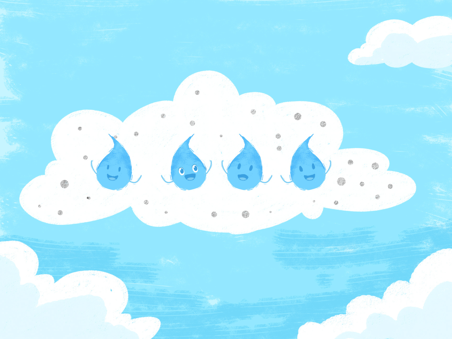 儿童插画绘本-水循环