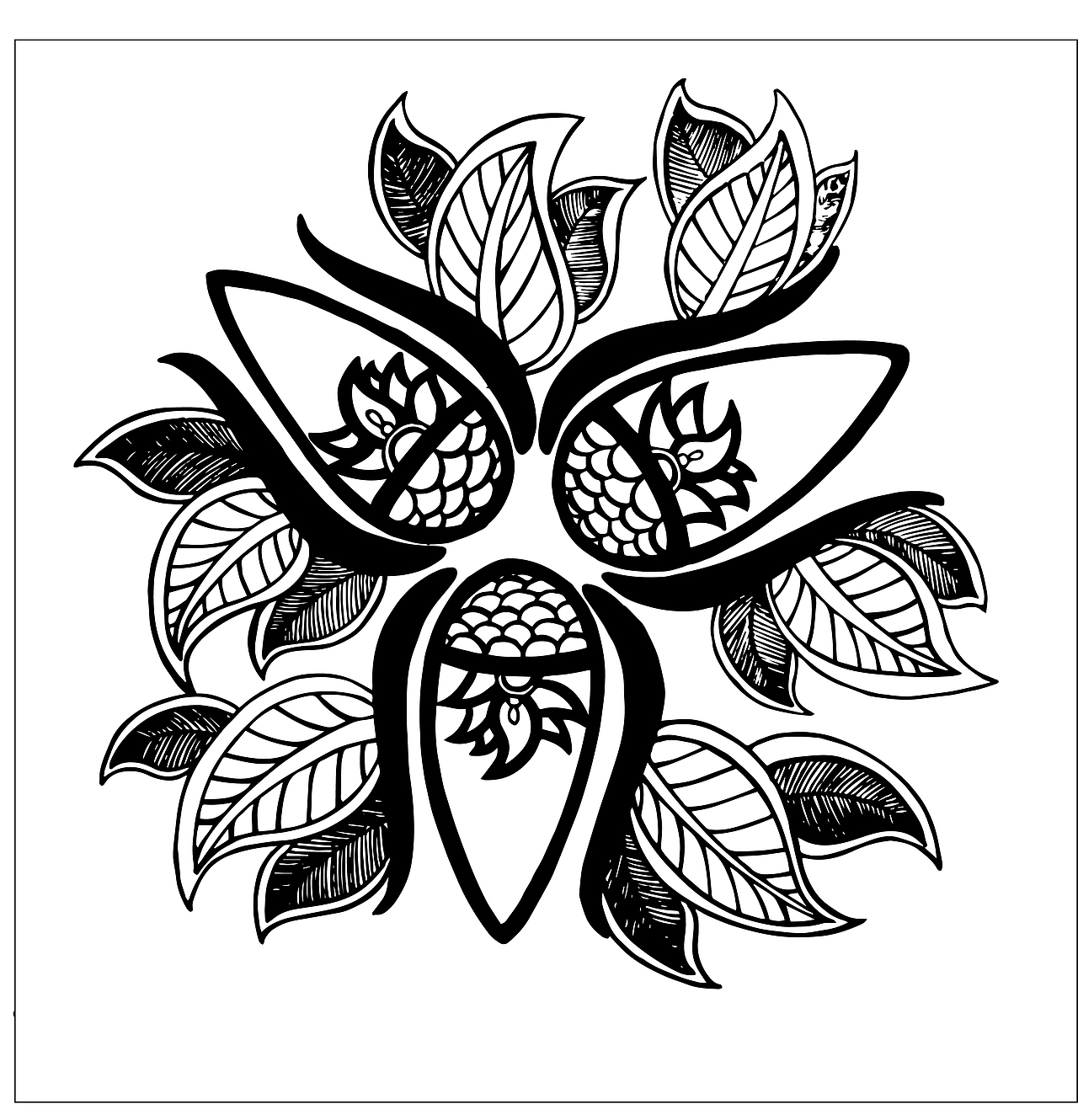 花卉变形图案设计练习