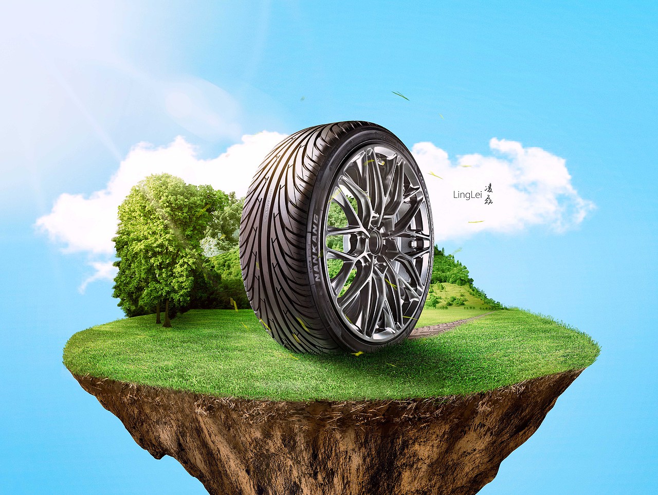 轮胎轮毂的多灯创意拍摄