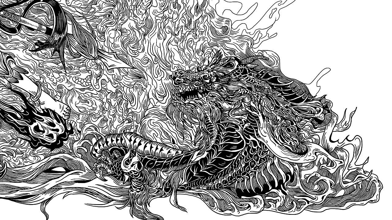 哪吒闹海（图ZMTk0NDQwMTM2） - 新锐潮流插画 - 站酷设计师陈四仔原创素材 - 站酷ZCOOL