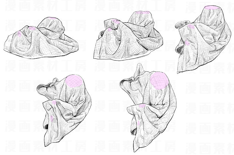 「素材」厚手の布と立体的なシワを描くための覚え書き