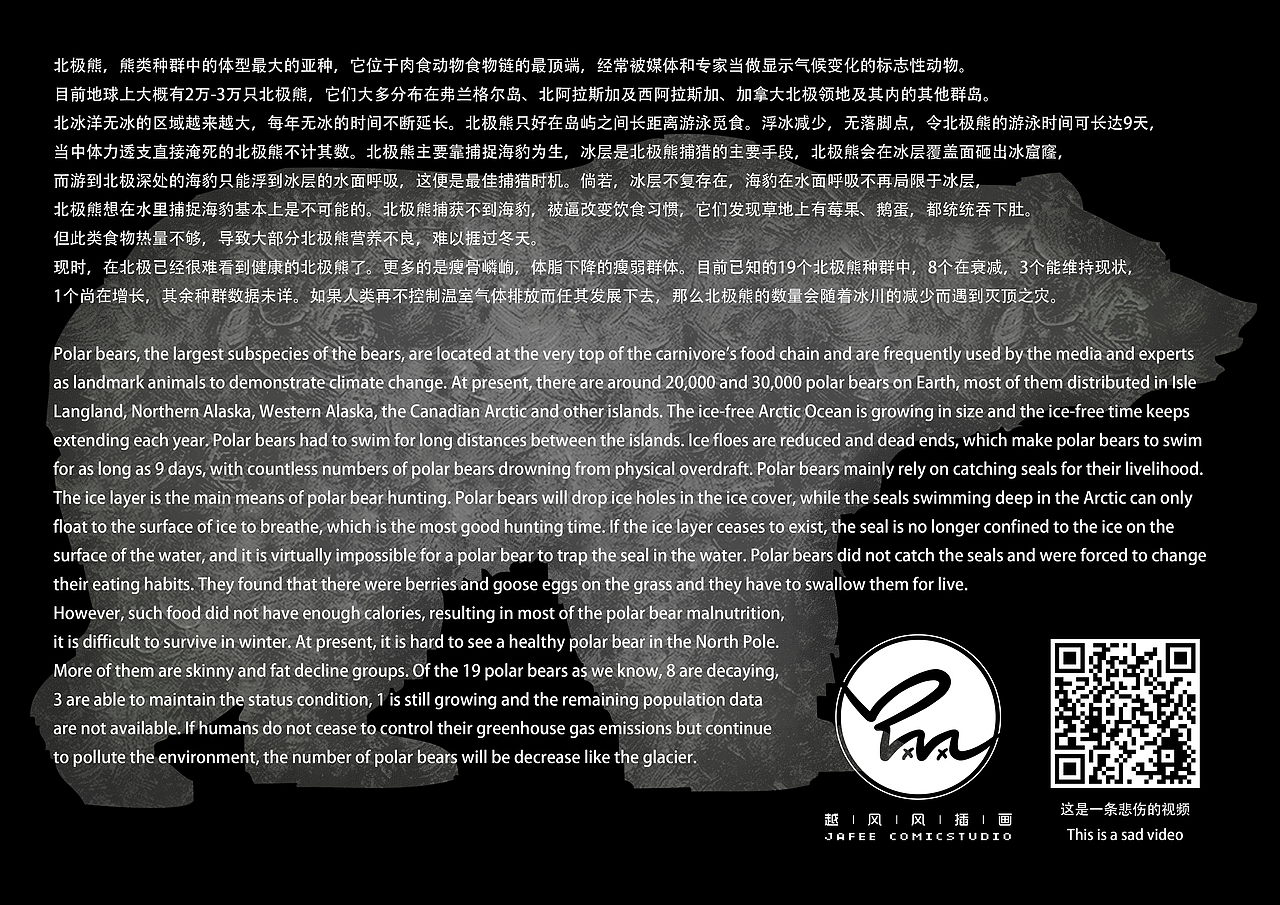 环境保护插画《北极熊》