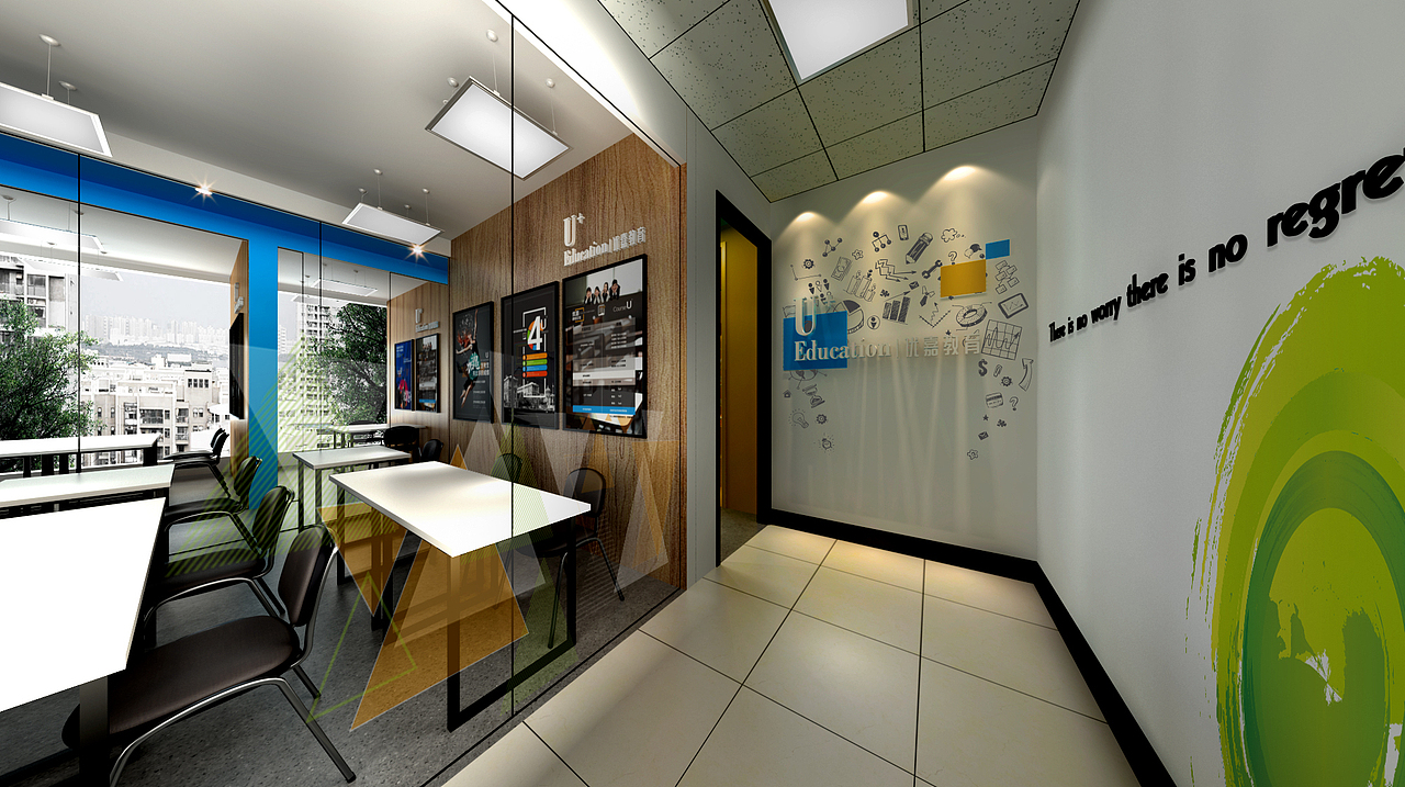 大连U+教育培训机构235㎡环境设计（图ZMTI4MjM0MTI0） - 家装设计 - 站酷设计师XuXu0208原创素材 - 站酷ZCOOL