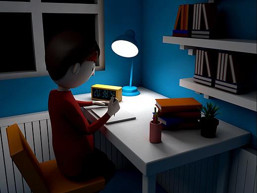 C4D高考手机开屏海报