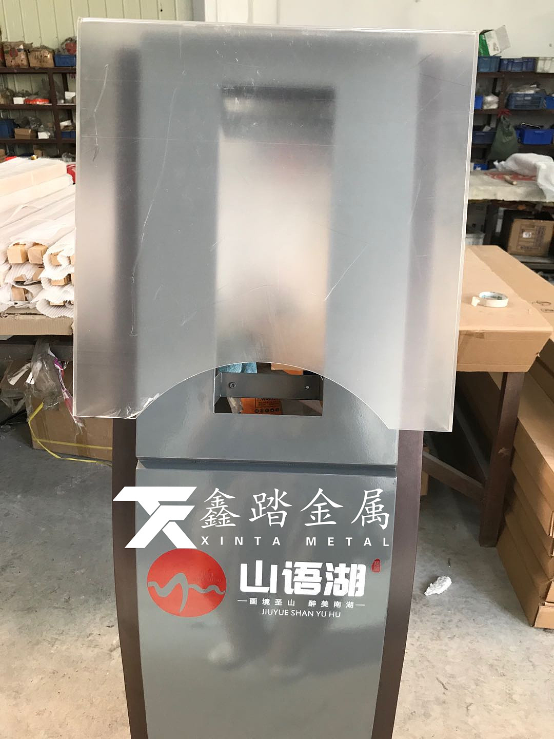 单门小区人脸识别门口机立柱、可视门禁机不锈钢立柱