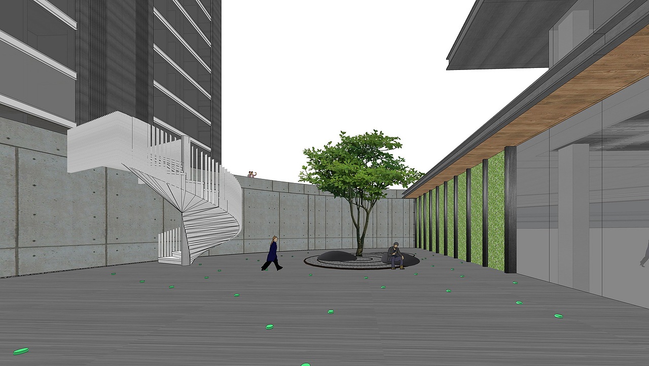 现代高层住宅SU模型下载