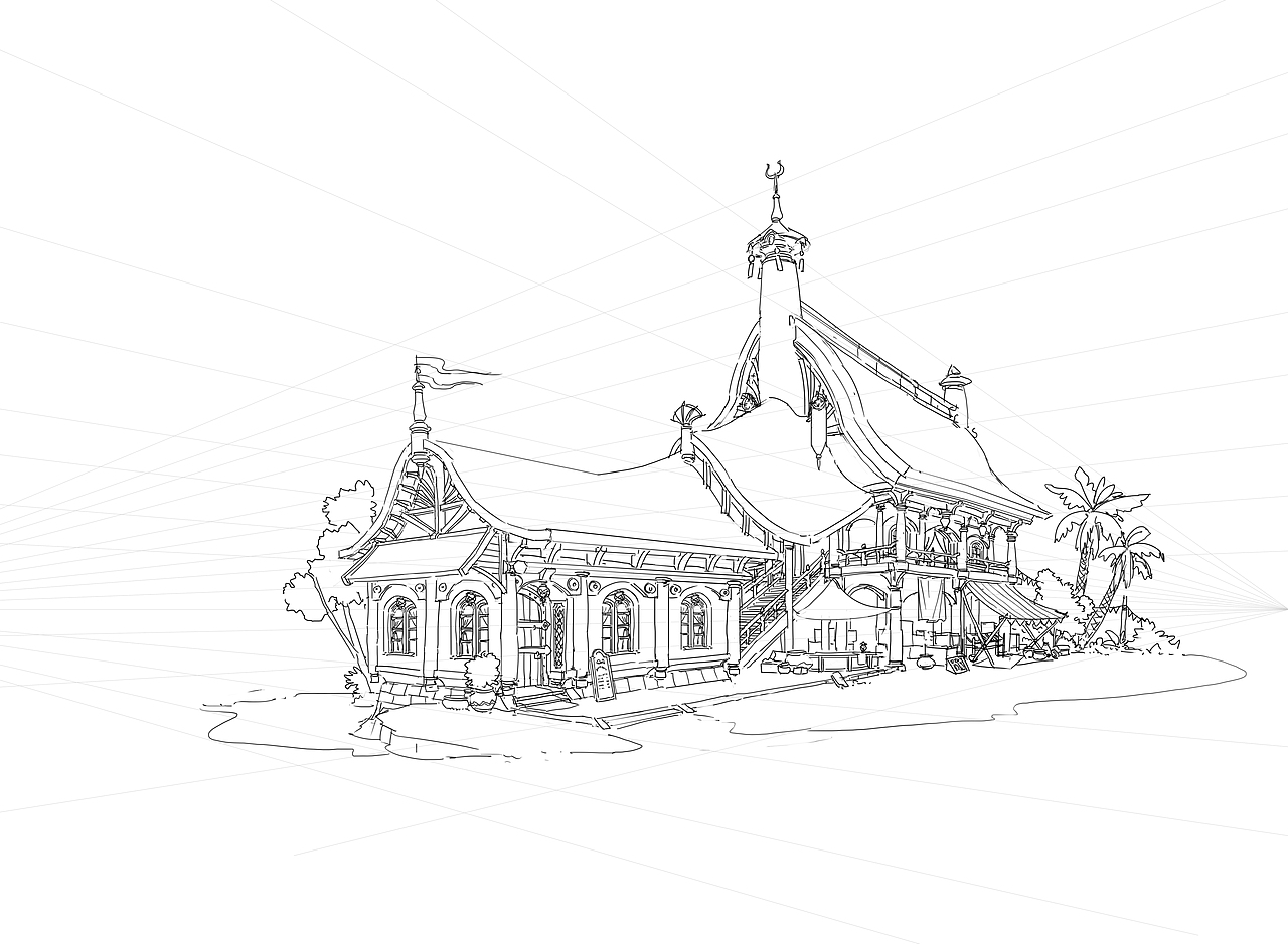 洛克猴（杜震）混合建筑设计课范步骤图（图ZMTE5MjM4Mzk2） - 概念设定 - 站酷设计师艺数绘CG原创素材 - 站酷ZCOOL