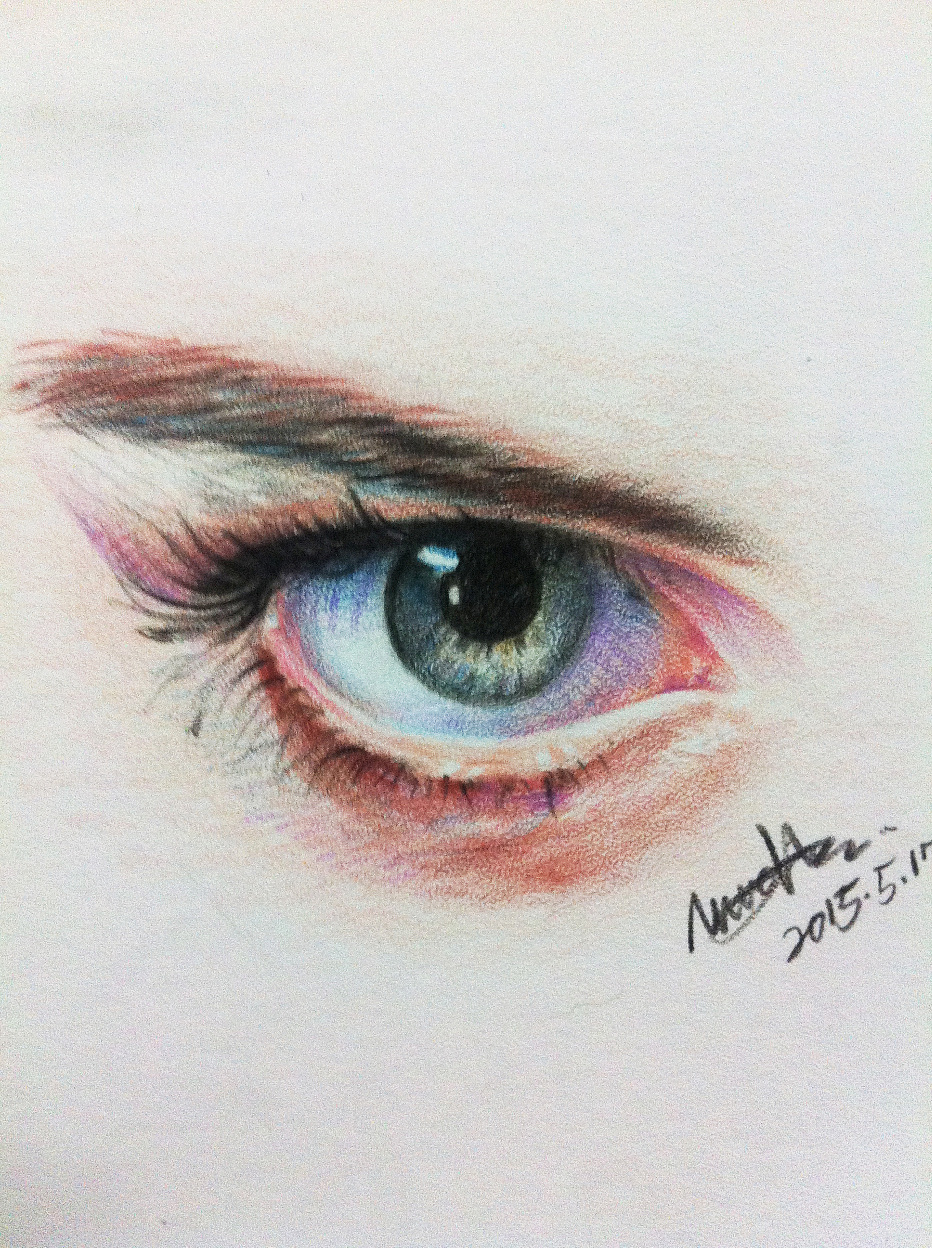 彩色铅笔眼睛练习