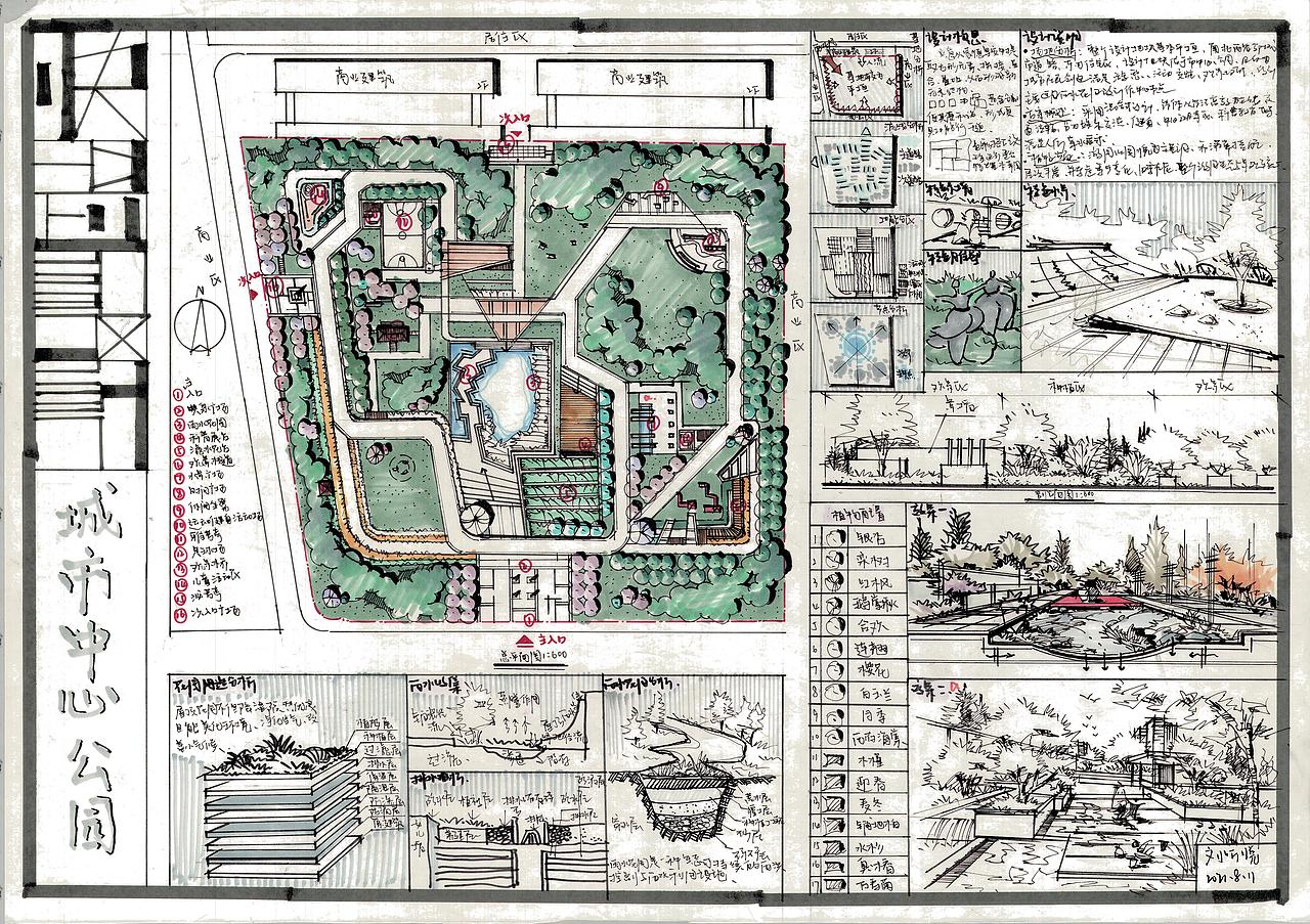 景观快题（图ZMjc5MDU4NDY0） - 景观设计 - 站酷设计师大禹手绘00学长原创素材 - 站酷ZCOOL