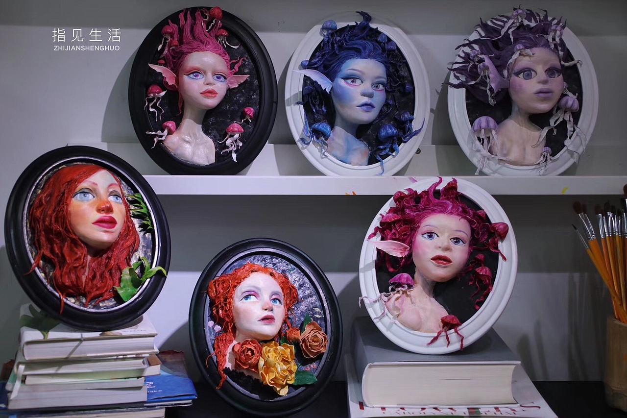 粘土浮雕画-浅浮雕作品-人物脸部练习