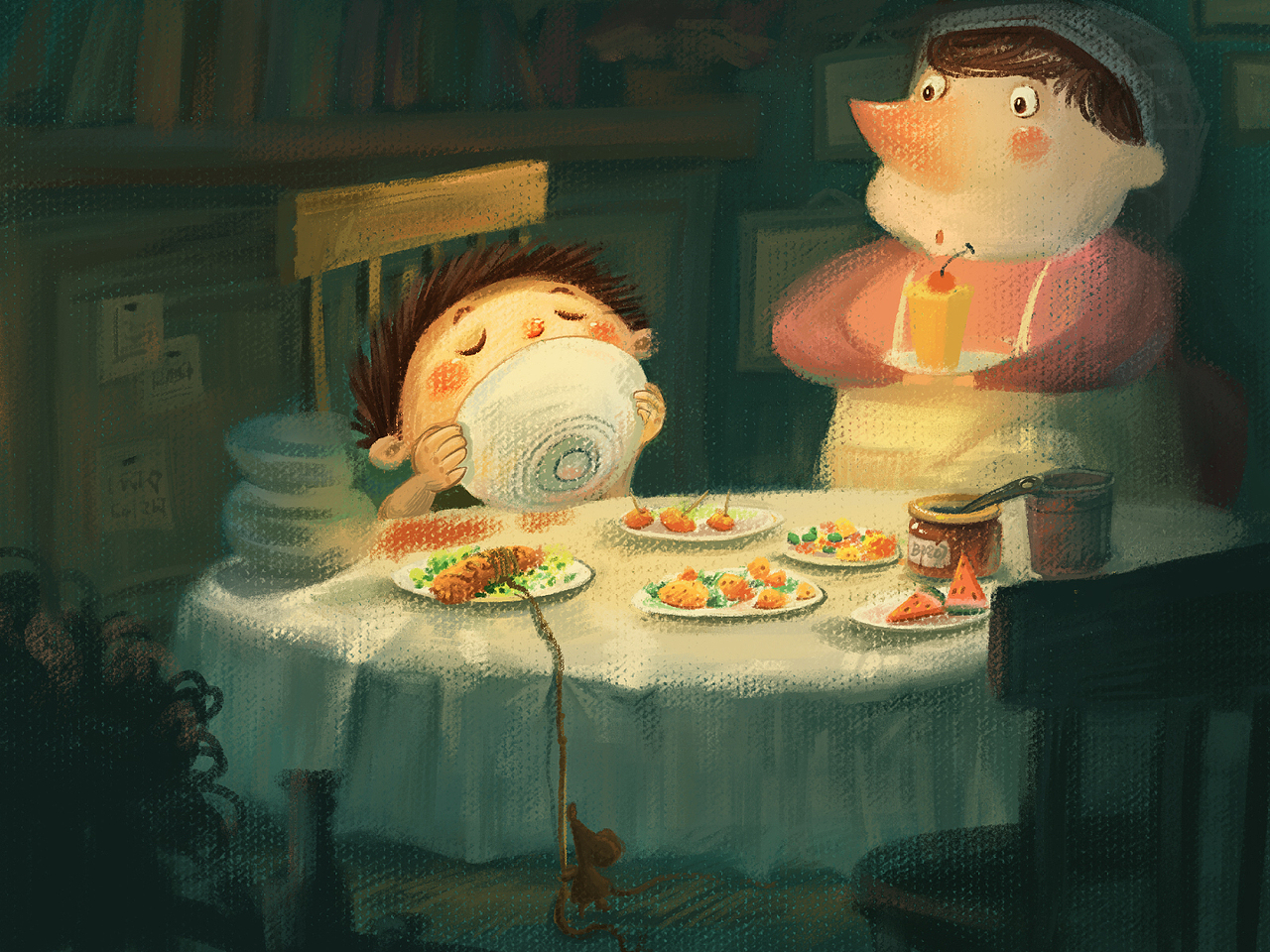一粒都不剩～（图ZMTg5NzMyNjA=） - 商业插画 - 站酷设计师呼噜妹0829原创素材 - 站酷ZCOOL