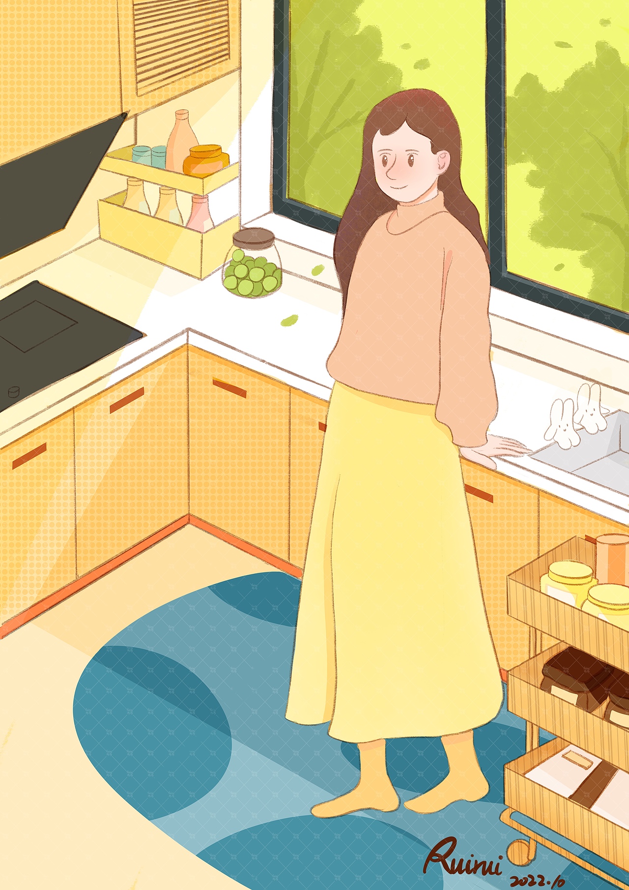 宅家时光one day（图ZMzE5OTEwMjMy） - 艺术插画 - 站酷设计师插画师芮原创素材 - 站酷ZCOOL