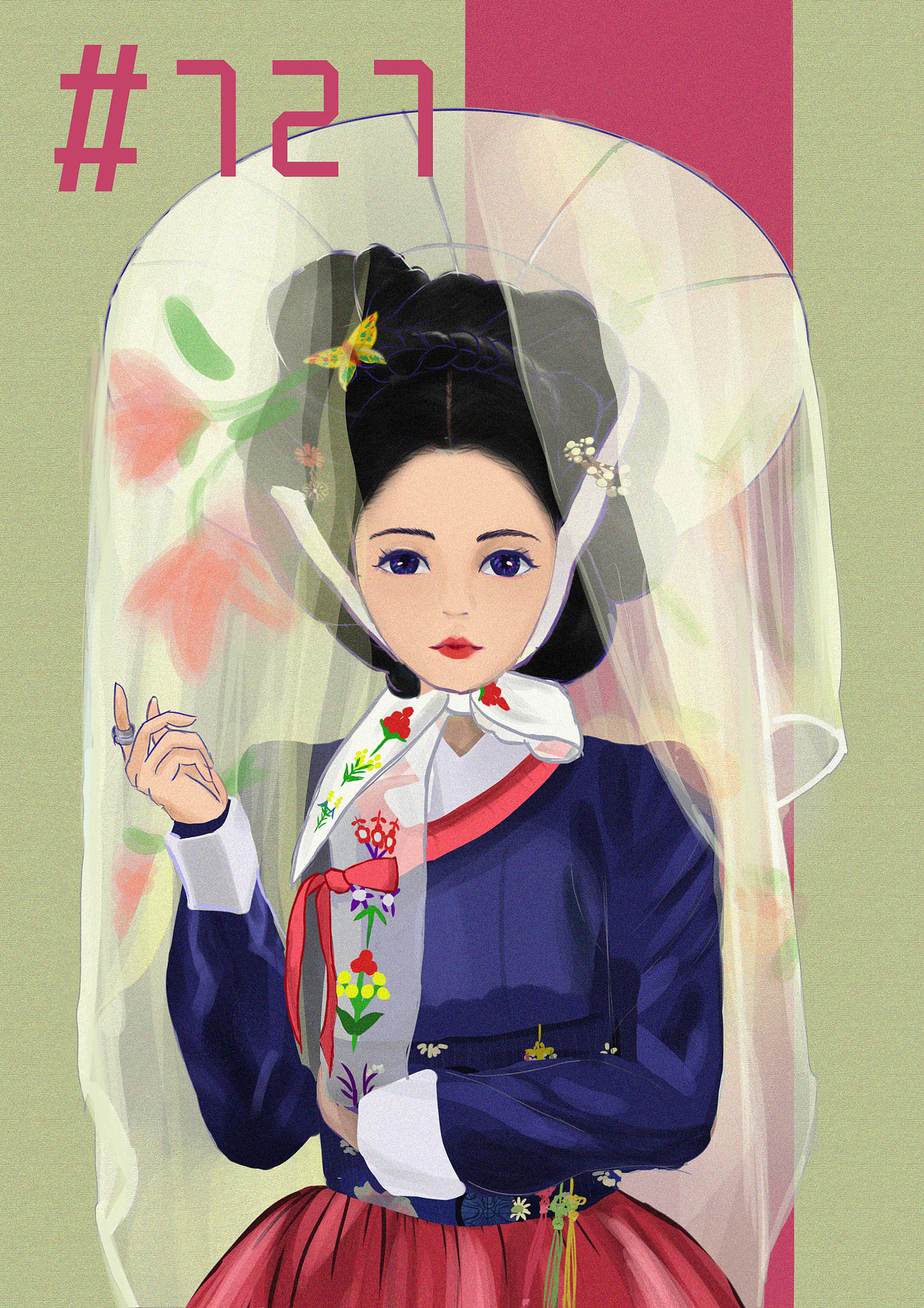 【照片临摹】板绘韩服女子（图ZMjE1NDk0Mzky） - 创作习作 - 站酷设计师Jennifer727原创素材 - 站酷ZCOOL