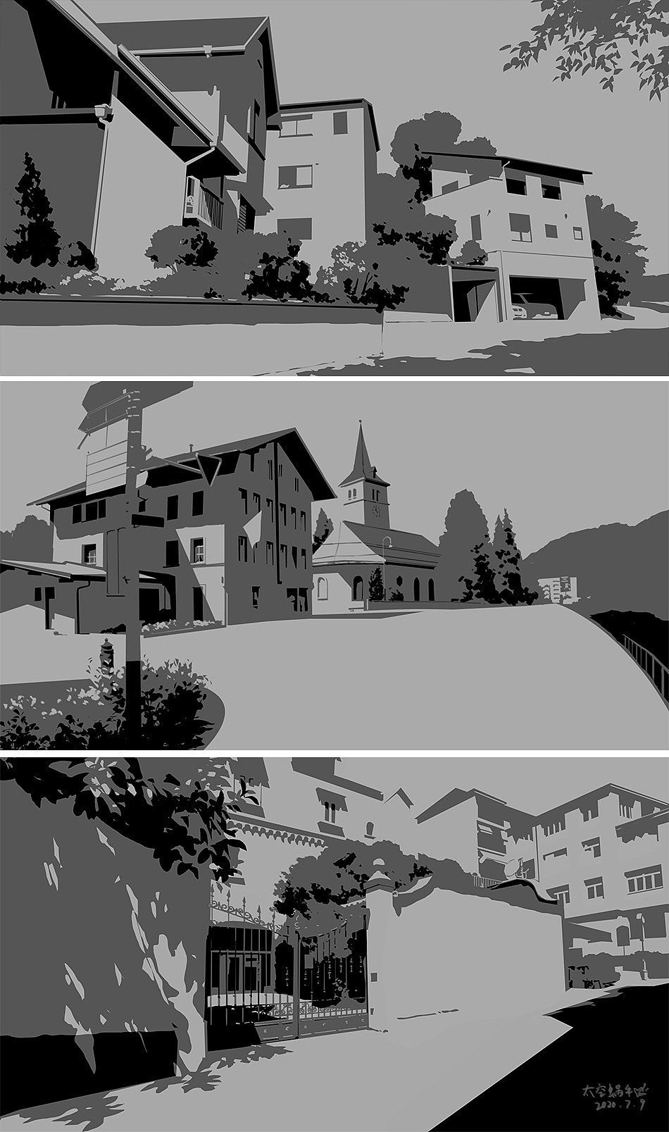 黑白灰场景（图ZMjE2MDMyOTUy） - 创作习作 - 站酷设计师太空蜗牛爱画画原创素材 - 站酷ZCOOL