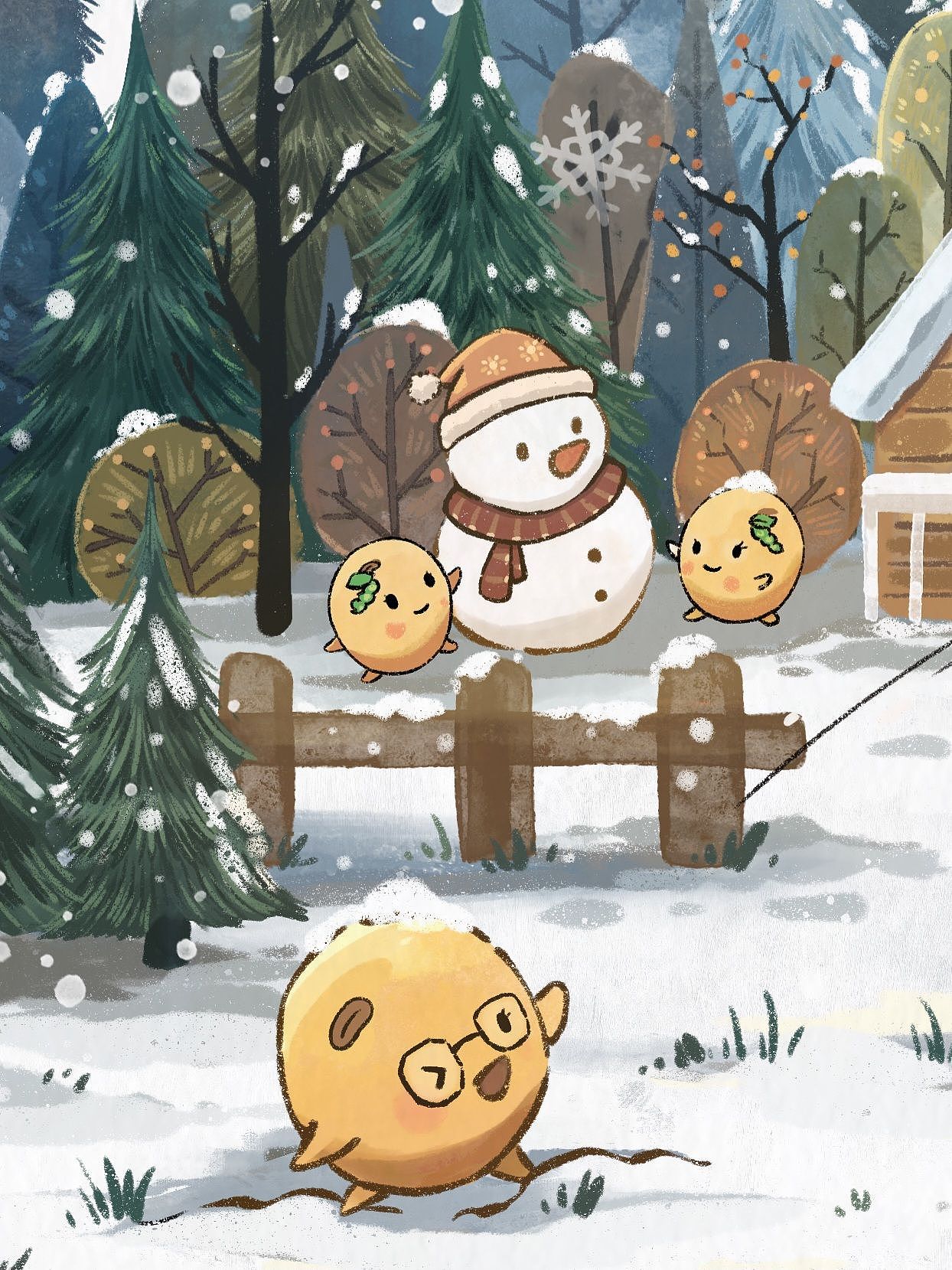 节气插画‖今日大雪，一起来打雪仗吧（图ZMzU3MDg5NDIw） - 商业插画 - 站酷设计师虎咖__z原创素材 - 站酷ZCOOL