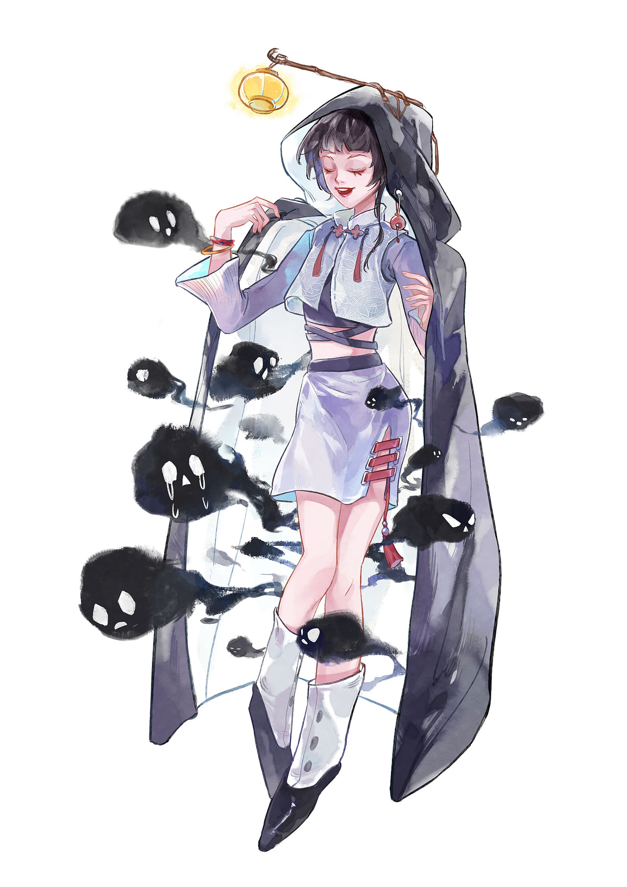 【大话西游角色焕新】-《引灵》夜溪灵（图ZMjYyMzYxNjg4） - IP形象 - 站酷设计师汐音三金原创素材 - 站酷ZCOOL