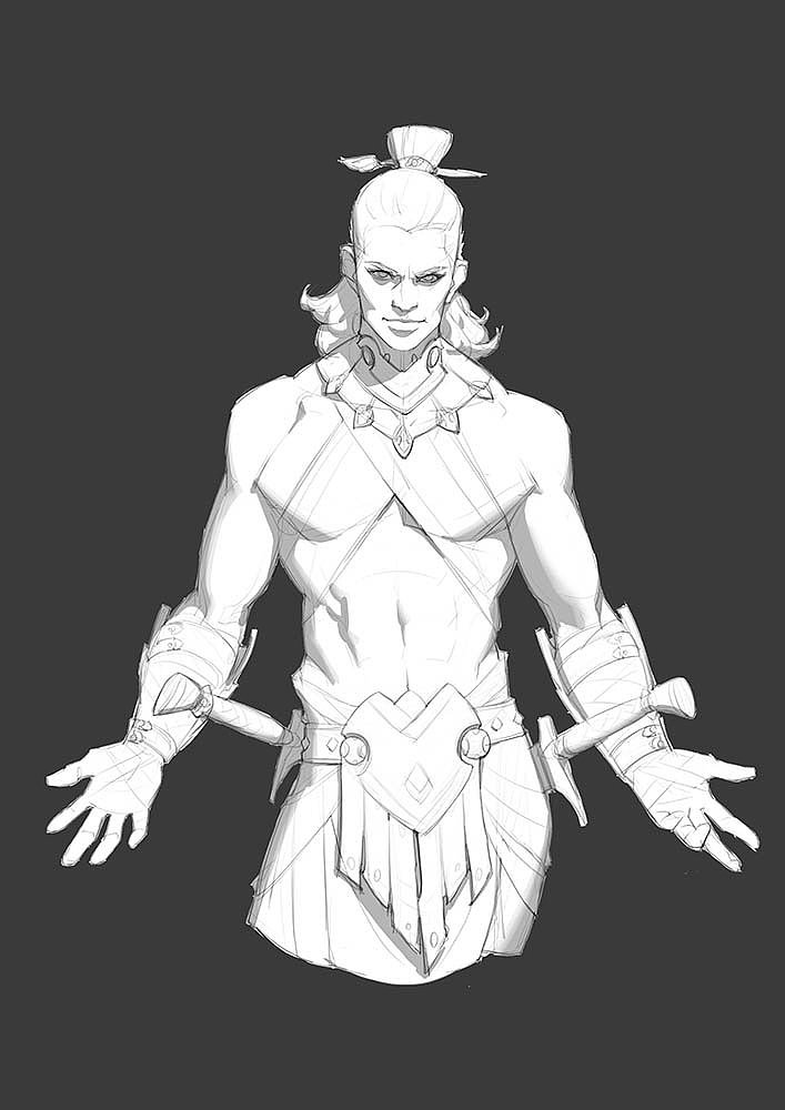 艺渡cg小站白鹿男刀客半身