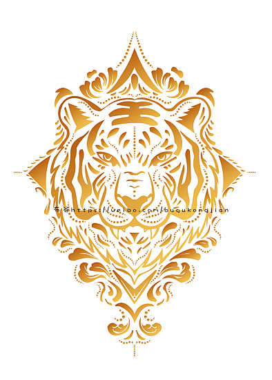 百虎图-金边老虎