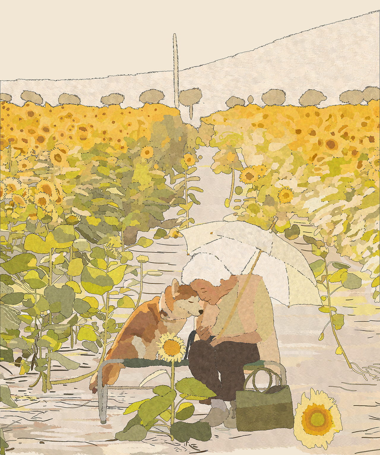 日本老奶奶与她的小柴犬系列