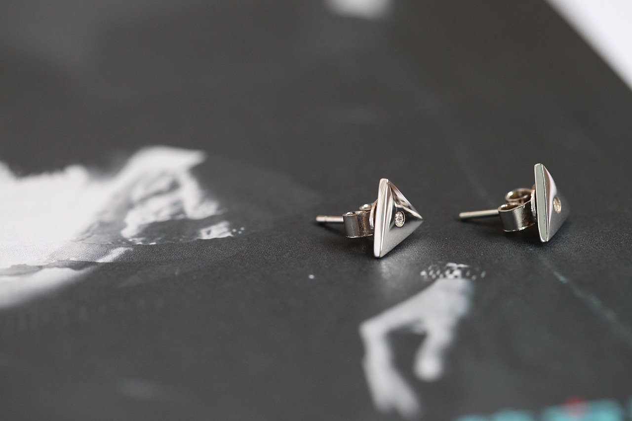 小众银饰设计:耳钉的约定 极简主义 纯银制品