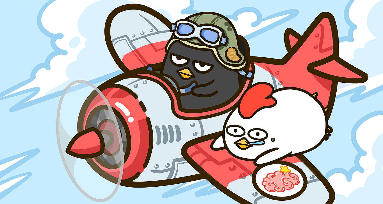 小黑鸡和白兰度 表情包（图ZODY0MTM3MjQ=） - 网络表情 - 站酷设计师魚意原创素材 - 站酷ZCOOL