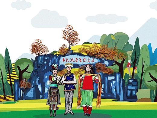 土族插画（个人主页-ZNDA0OTUwMzY=） - 创作习作 - 站酷设计师乌鸦的麦田原创素材 - 站酷ZCOOL