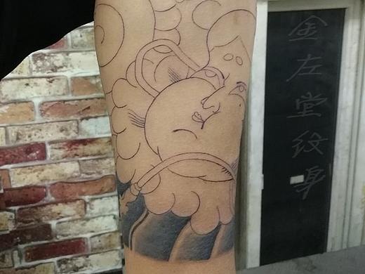花腿部纹身遮盖疤痕修改老旧纹身水冶纹身金左堂