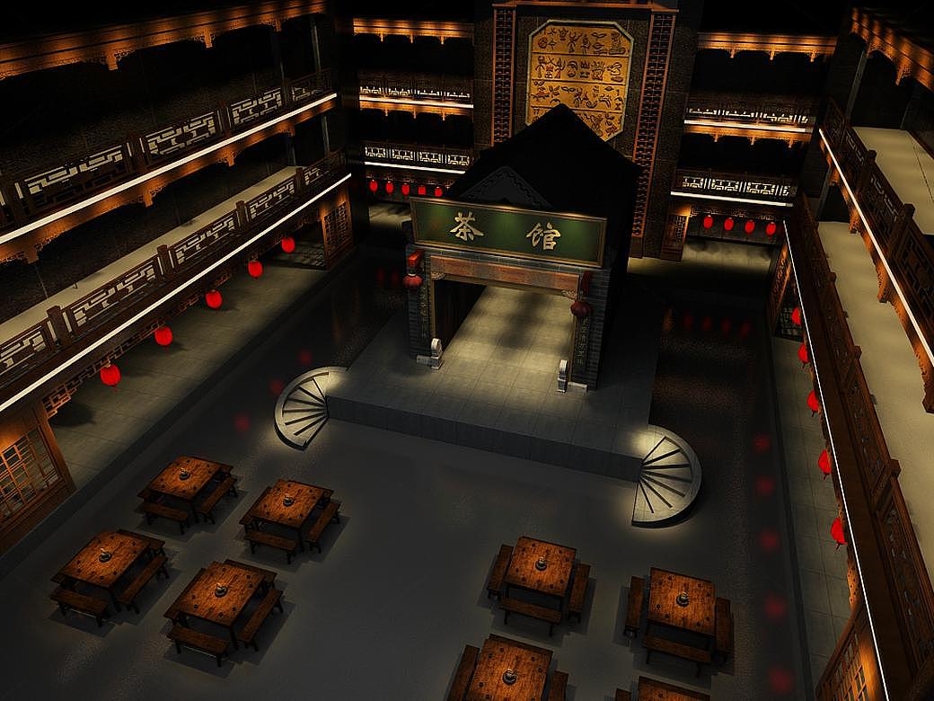 复古风格茶馆喜剧舞台