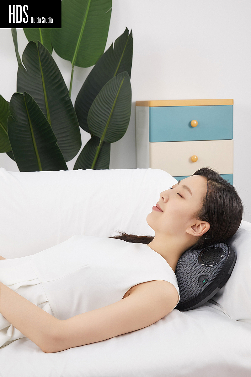 按摩枕产品模特展示营销视频+模特图拍摄