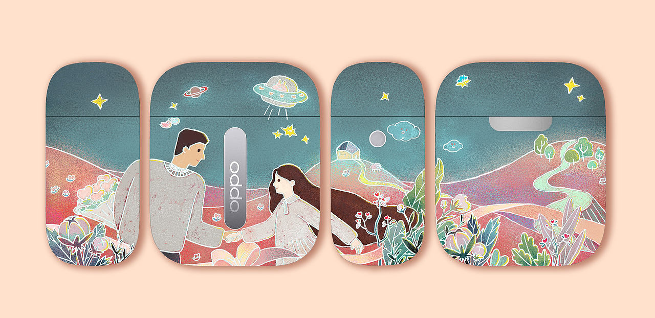 OPPO Enco Free 耳机套设计——聆听爱的声音（图ZMTkyMTcxNjE2） - 图案 - 站酷设计师一粒瓜梓原创素材 - 站酷ZCOOL