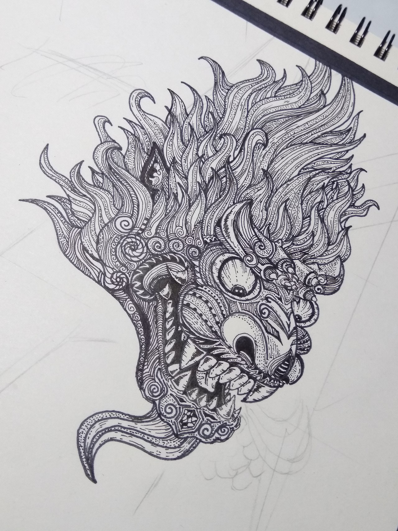 10.16火麒麟线稿手绘(日常习作)