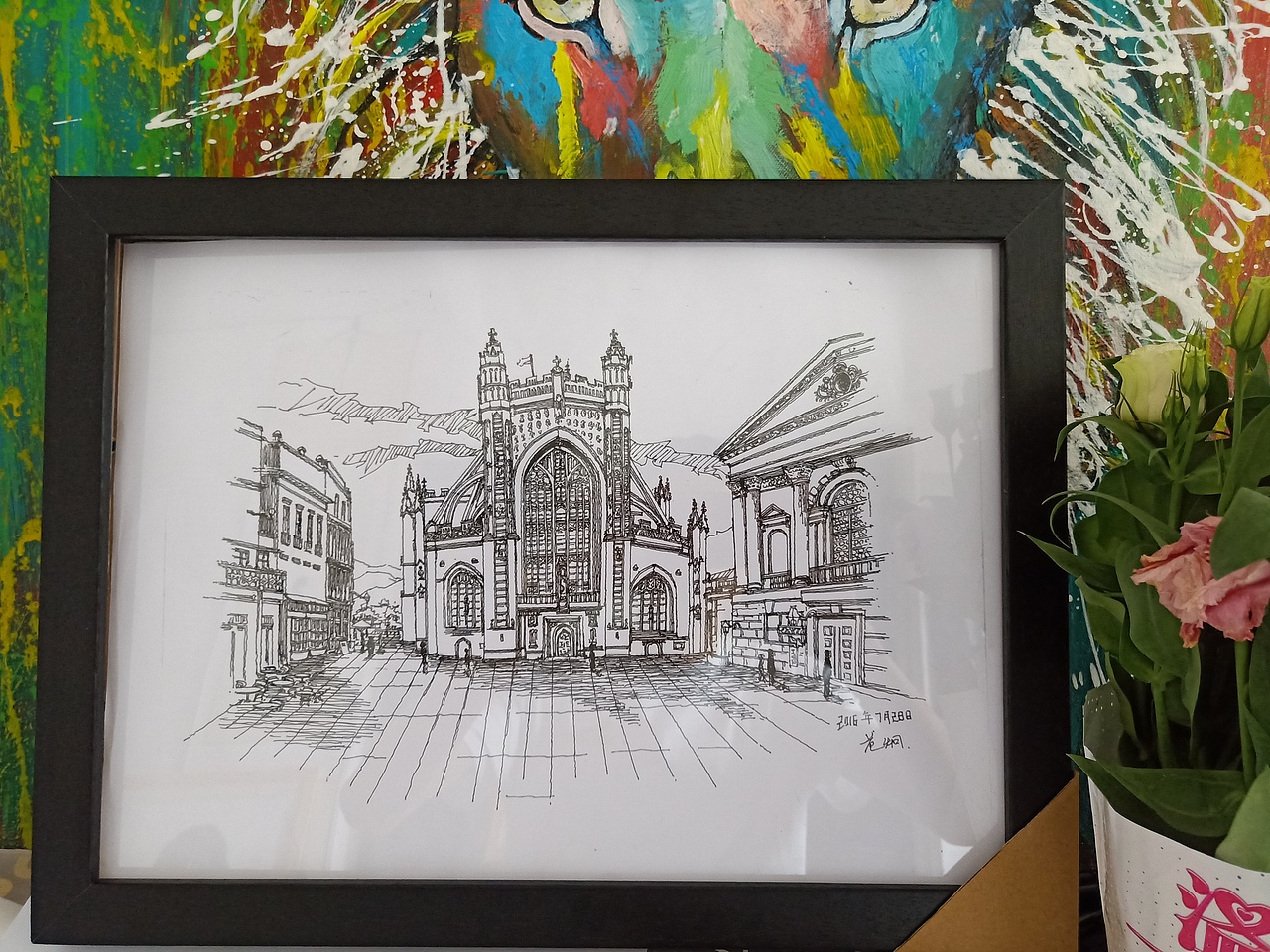 钢笔画手绘表现装饰画,手绘建筑表现