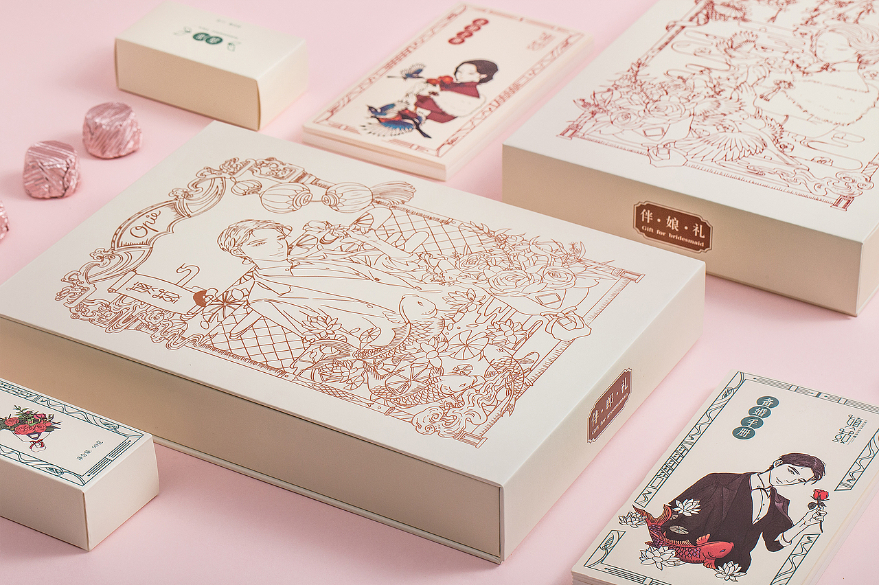 伴娘伴郎（下午茶）礼盒（图ZMTYzMjQ2ODY4） - 包装 - 站酷设计师三颗懒原创素材 - 站酷ZCOOL