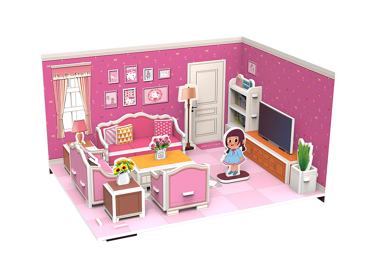 diy小娃娃屋_立體拼圖設(shè)計（圖ZMjM2MjMzMjEy） - 玩具 - 站酷設(shè)計師紙模設(shè)計師JENTC原創(chuàng)素材 - 站酷ZCOOL