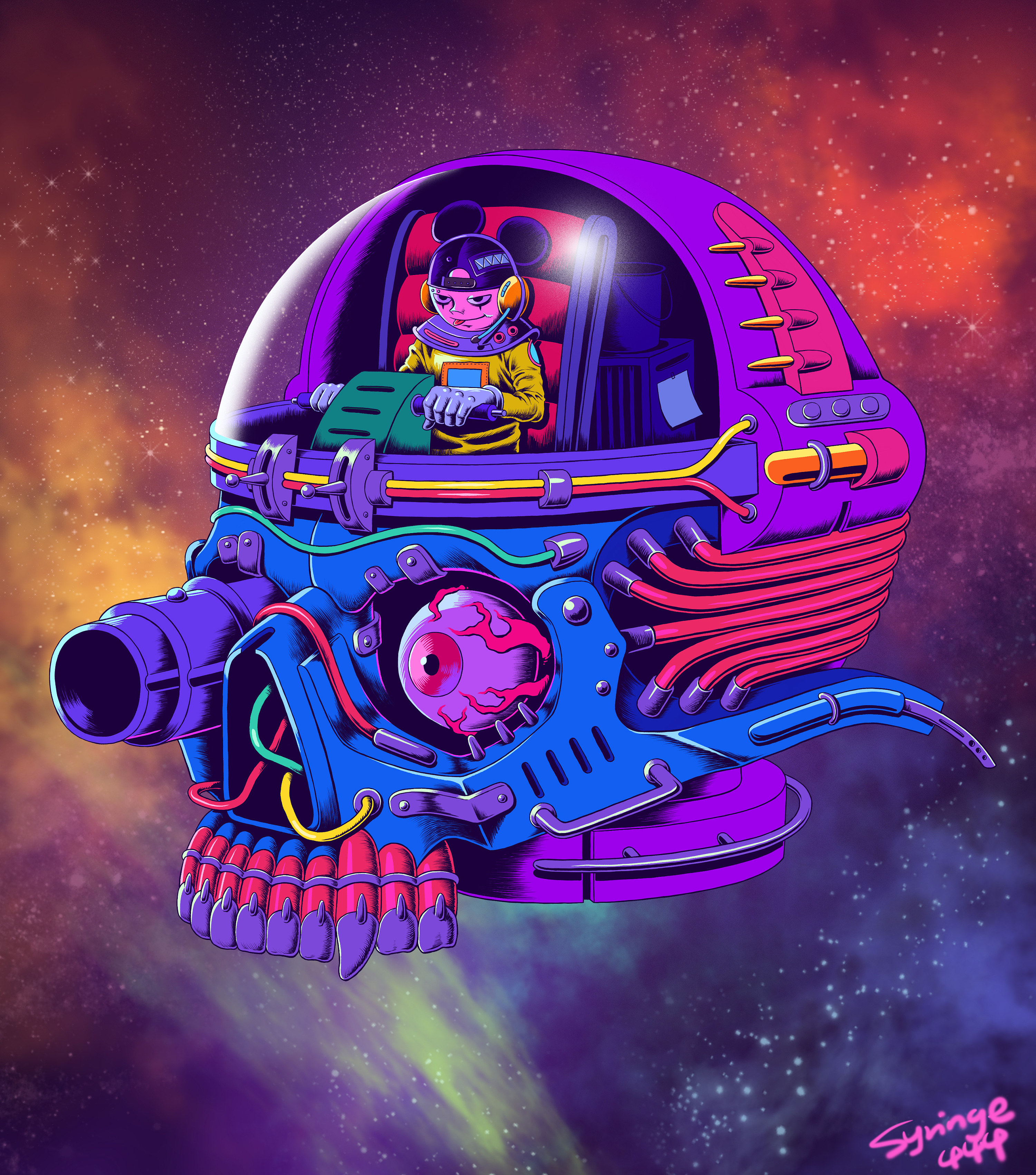 骷髅飞船|插画|商业插画|蛇君syringe - 原创作品 - 站酷 (zcool)