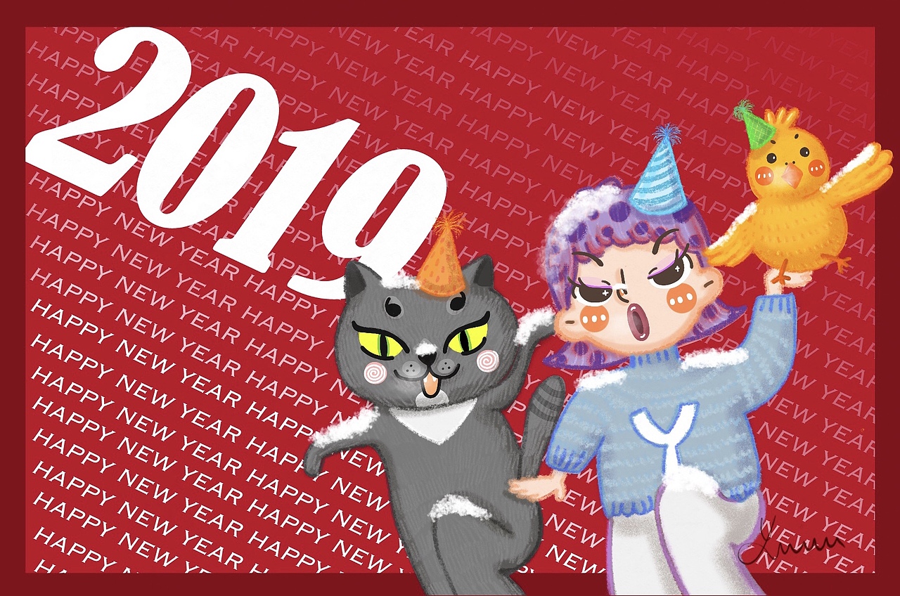 鱼门门 新年贺图（图ZMTQwMzE1ODMy） - 儿童插画 - 站酷设计师鱼门门原创素材 - 站酷ZCOOL