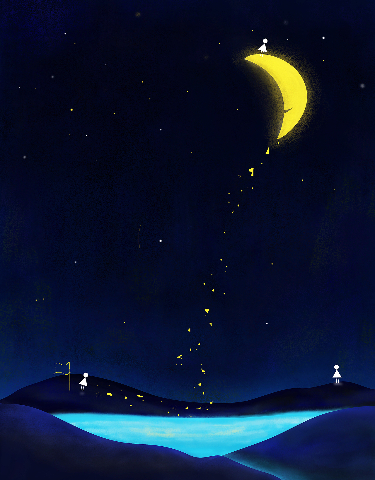 插画练习0-星空（图ZMTE3NDQxMjY0） - 创作习作 - 站酷设计师BowlCat原创素材 - 站酷ZCOOL