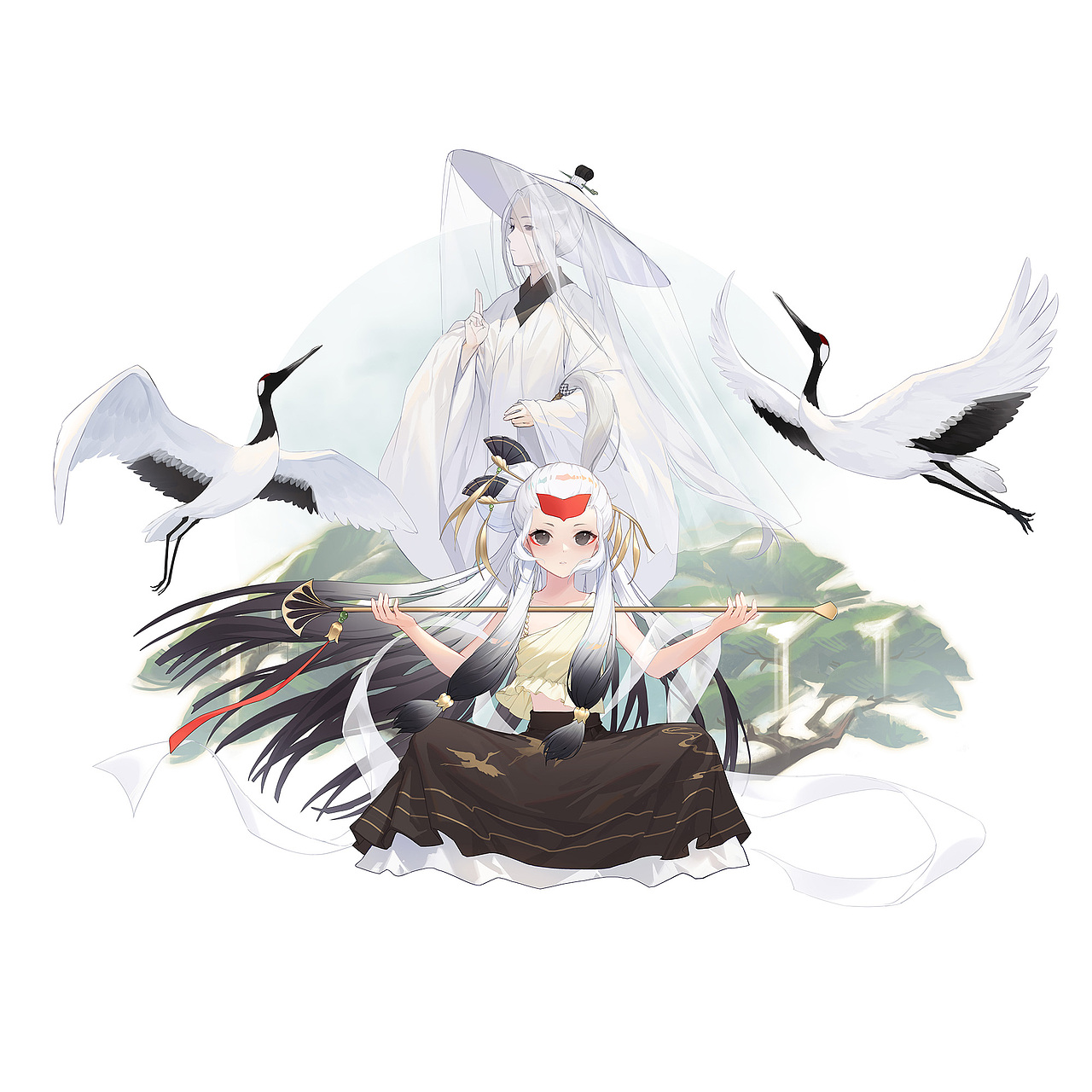 游戏立绘-精二-草图全过程（二次元）