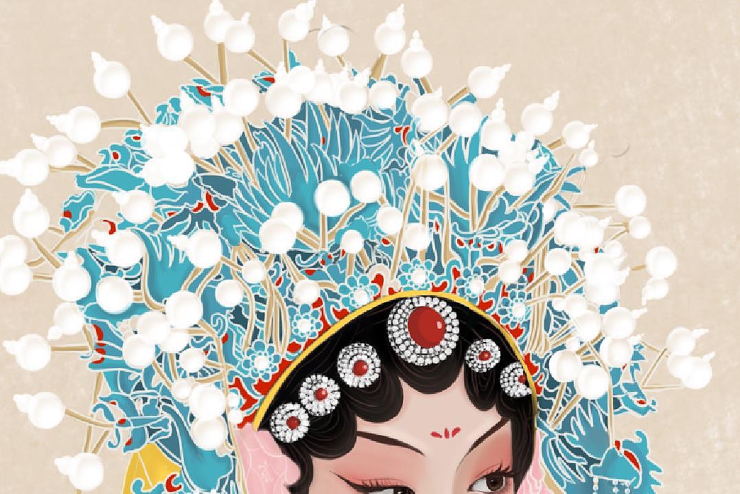 手搓一个戏曲美女（图ZMzgyNTI1NDc2） - 艺术插画 - 站酷设计师爱画画的笔绒绒原创素材 - 站酷ZCOOL