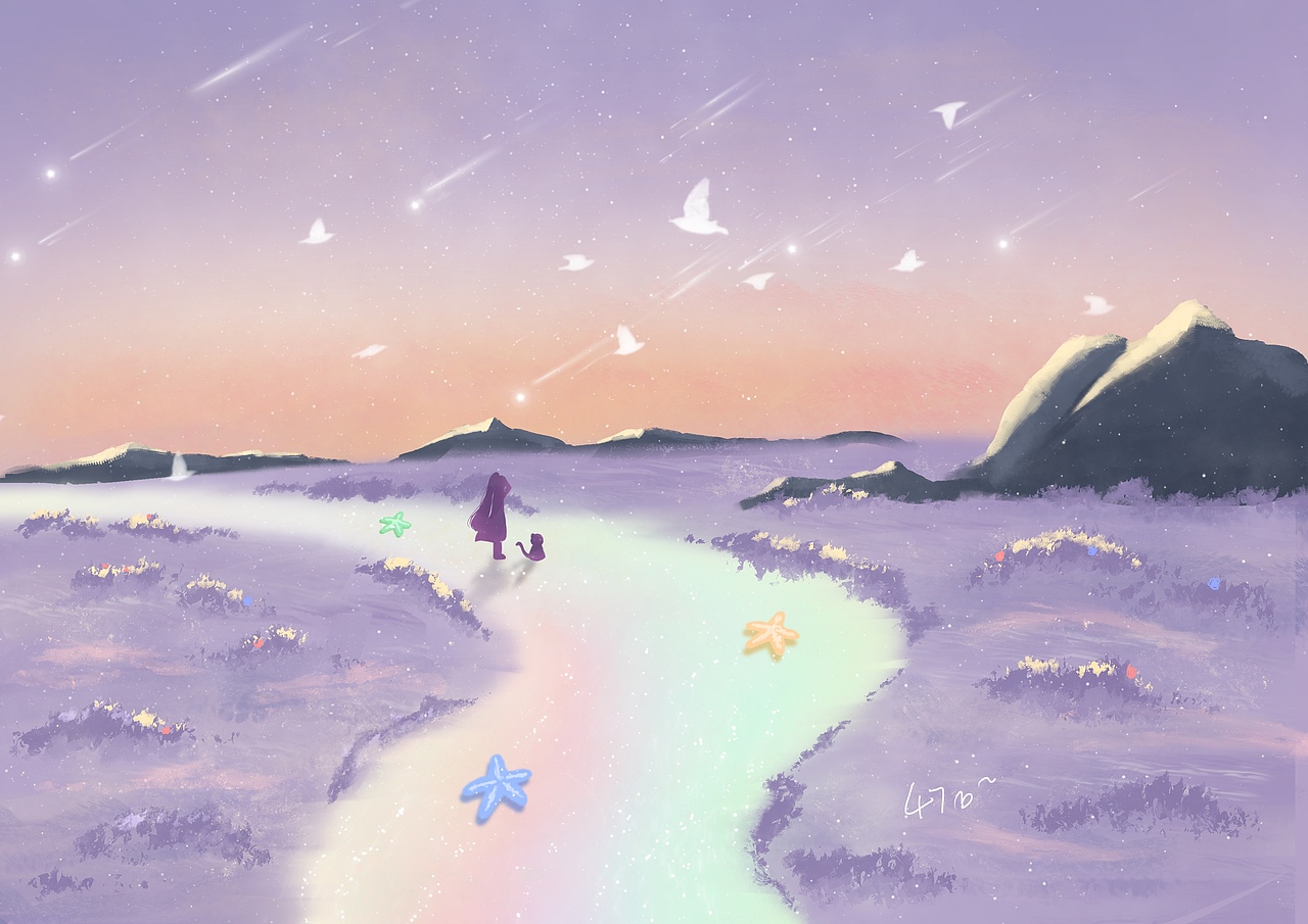 风景插画 治愈系