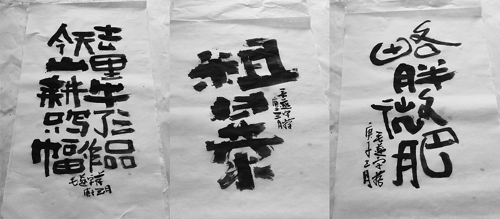 今天去山里耕牛，只写了三幅字（图ZMjAzOTAwODE2） - 字体/字形 - 站酷设计师毛遂字荐原创素材 - 站酷ZCOOL