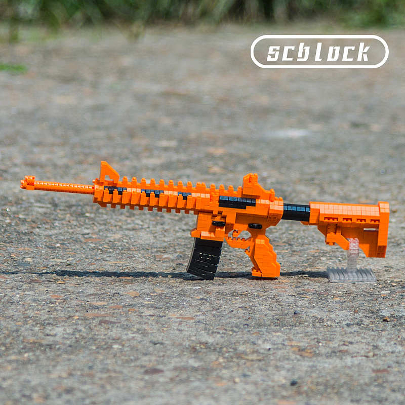 吃鸡武器 ak m4 98k微积木作品欣赏|手工艺|手办/模玩|一直拼scblock