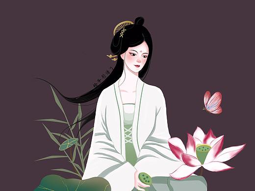荷叶美人（个人主页-ZNDIxMjMxNzY=） - 商业插画 - 站酷设计师红豆派派派原创素材 - 站酷ZCOOL