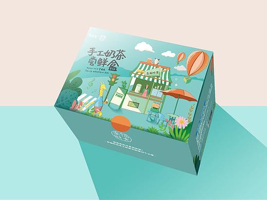 奶茶品牌手绘包装设计