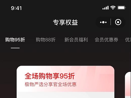 极物严选-会员权益（个人主页-ZNDc5MDI0NDA=） - APP界面 - 站酷设计师黑白熊先生原创素材 - 站酷ZCOOL