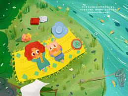 《紅卷毛和豬豬》畢設(shè)繪本部分