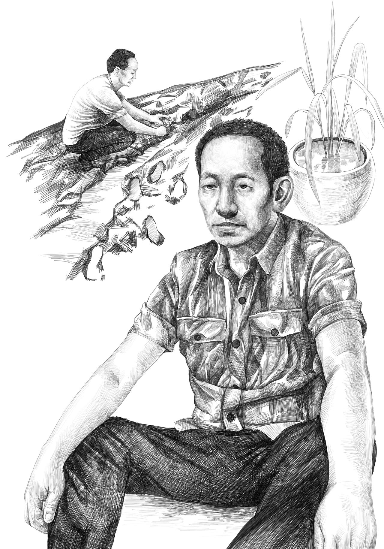 杂交水稻之父插画（图ZMjA3NDM0MDYw） - 商业插画 - 站酷设计师_五月__原创素材 - 站酷ZCOOL